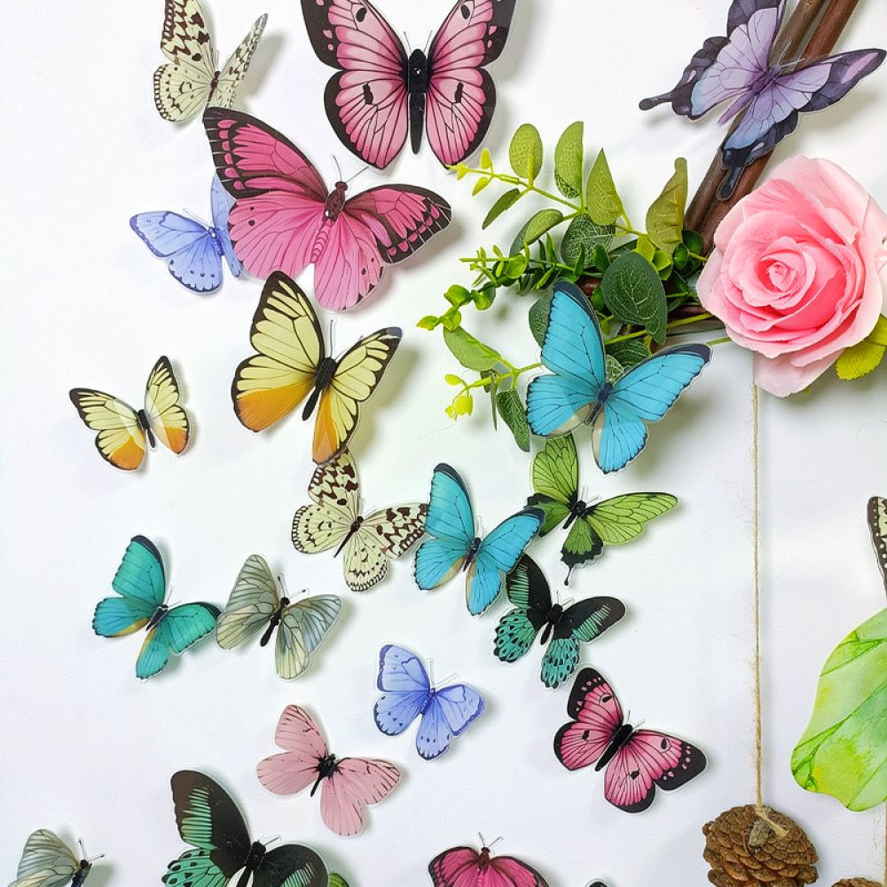 Art And Craft For Nursery - Artificial Butterfly PVC Wall Decal Colorful