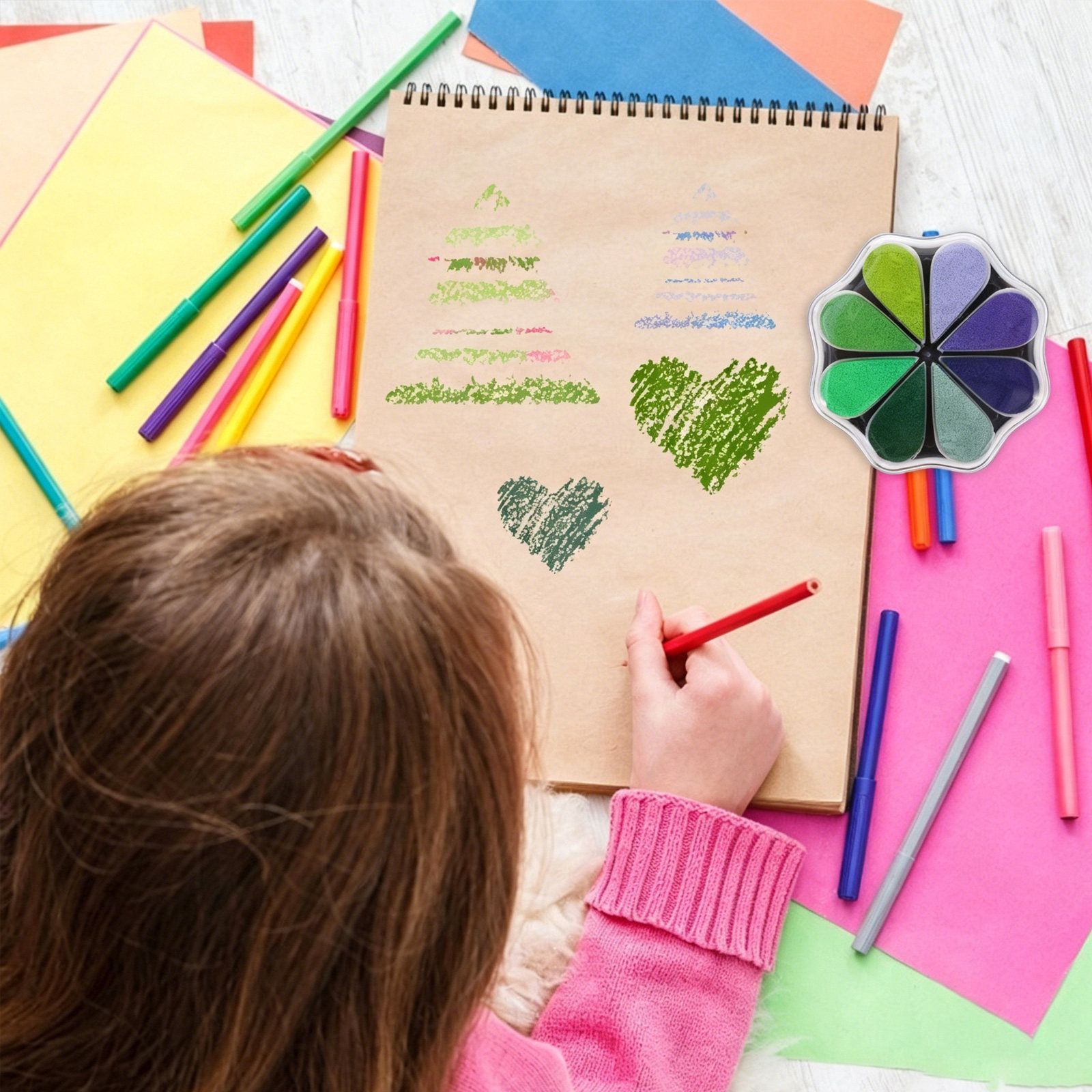 Art And Craft For Nursery - Craft Ink Pad Compact Design Multicolor