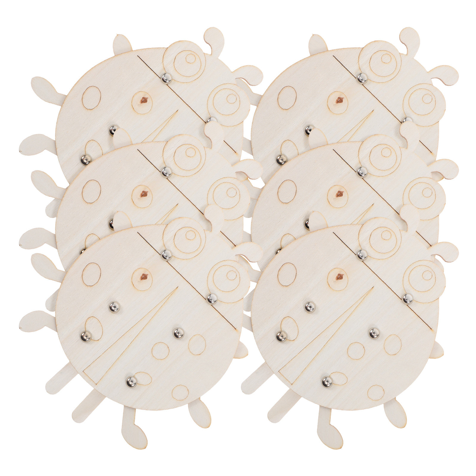 6Pcs Wooden Ladybug Blank Shap - Art And Craft For Nursery ulasan dan harga