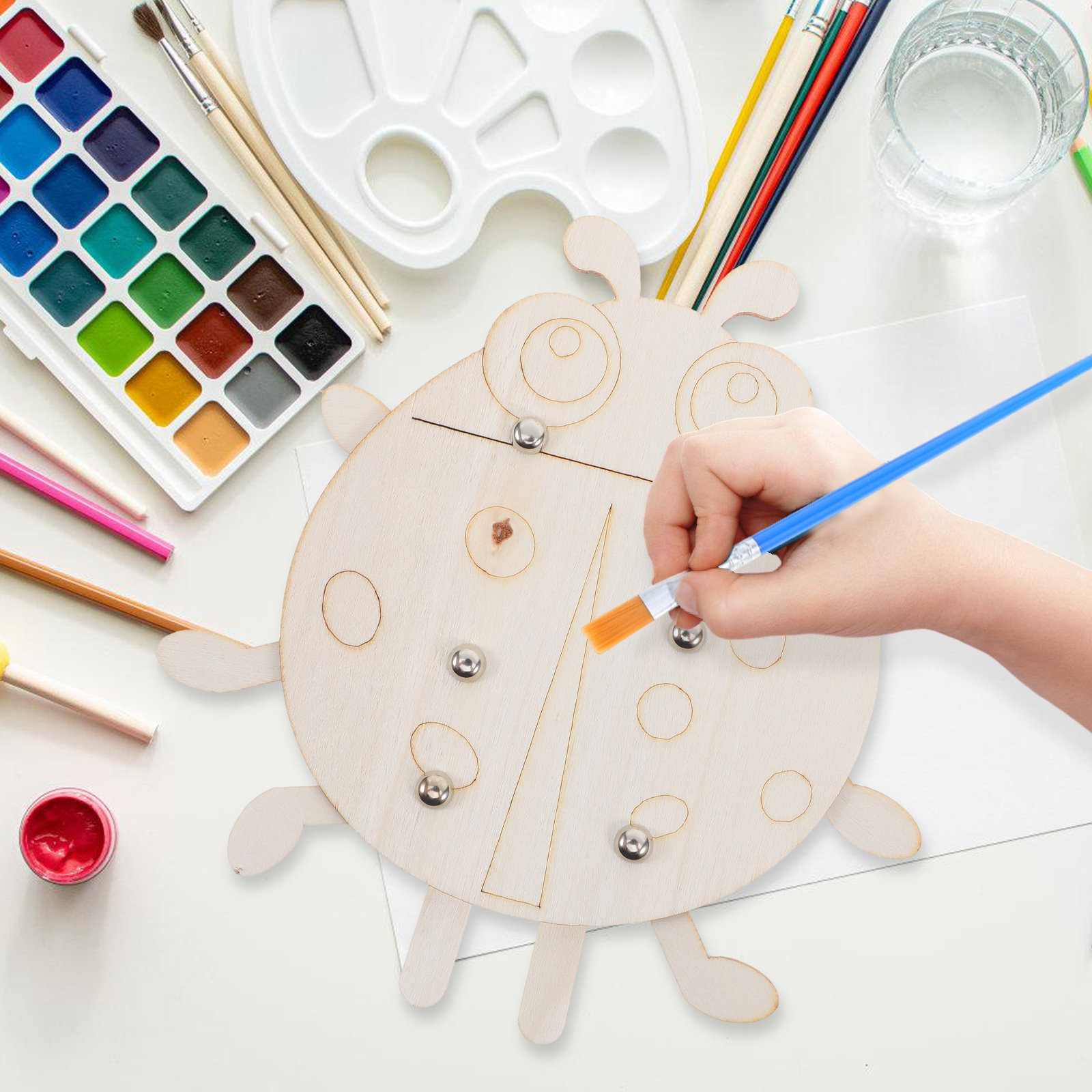 6Pcs Wooden Ladybug Blank Shap - Art And Craft For Nursery ulasan dan harga