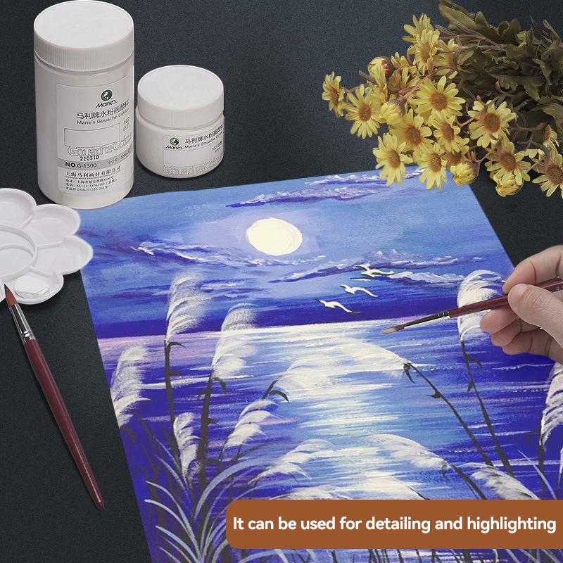 White Gouache Paint 100ml/300m - Gouache Paint Set ulasan dan harga